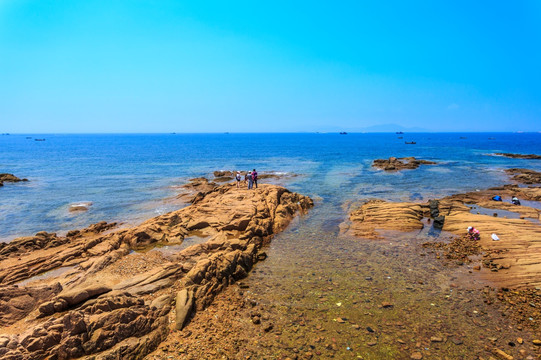 大海 海滩 礁石