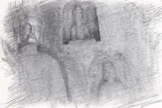 千佛山素描之佛像