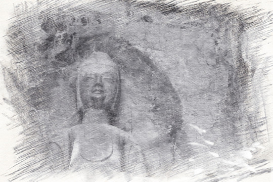 千佛山素描之隋唐佛像