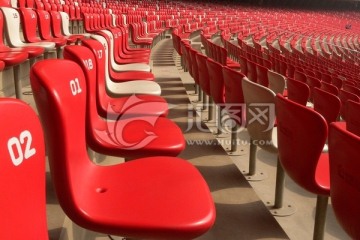 红色塑料看台座椅