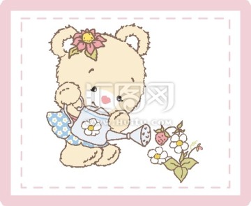 手繪熊 粉色款 源文件