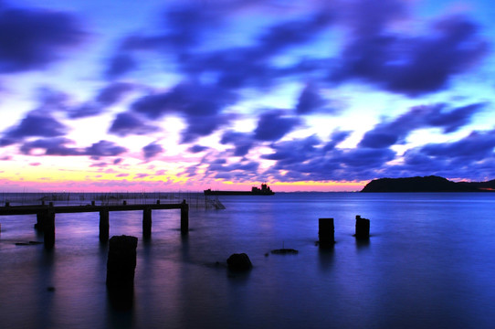 海边夕阳 晚霞落日 彩霞满天