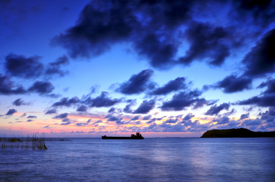 海边夕阳 晚霞落日 彩霞满天