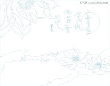 藝術(shù)玻璃 荷花圖