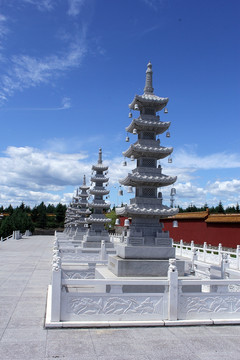 寺庙塔林摄影图片