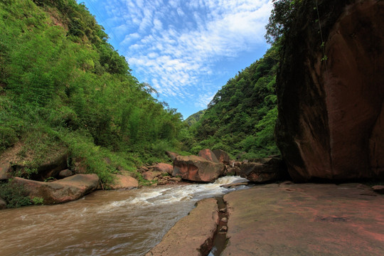 四川叙永画稿溪小河溪流