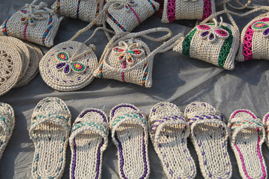 传统手工艺品草鞋手袋