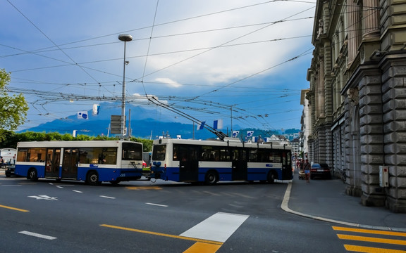 瑞士卢塞恩街景电车