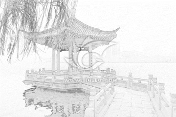 濟(jì)南大明湖線描（未分層）