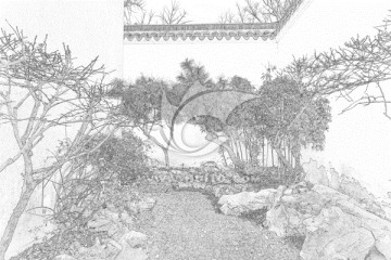 蘇州園林線描效果（未分層）
