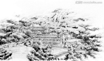 羅浮山 黃龍觀 水墨