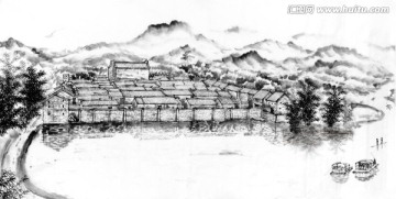 香溪堡 龍門 水墨
