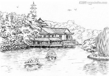 惠州西湖 游船 速寫
