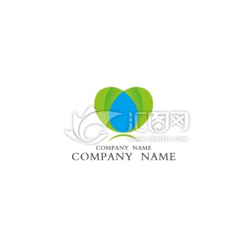 心型水滴蝴蝶美容院logo設(shè)計