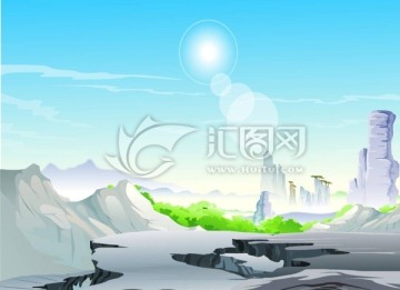 flash場(chǎng)景卡通素材遠(yuǎn)山