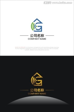 網絡字母G房子無線手機標志