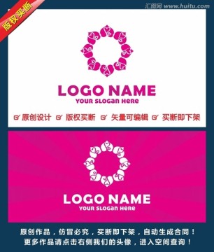 紫色心形花环logo设计CDR