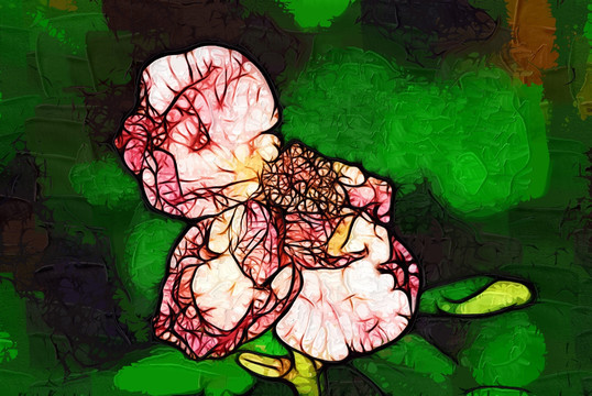 月季花油畫