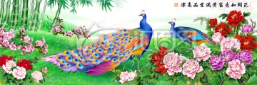 孔雀 花開富貴