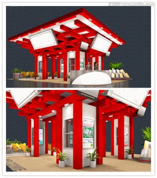 3D通用展臺展示模型下載