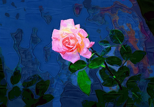 月季花油畫