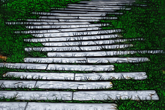 小路抽象油畫