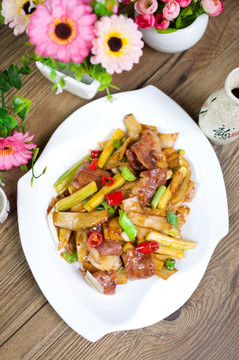 杏鮑菇炒培根