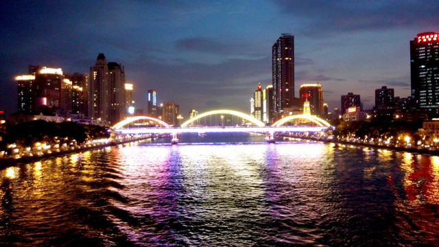 广州解放桥夜色