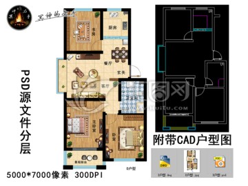 室内家装彩色平面图