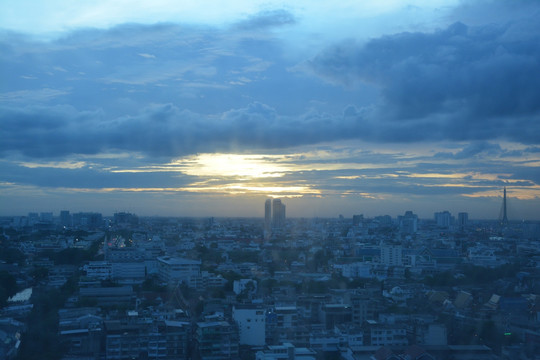 曼谷夜景 天空建筑