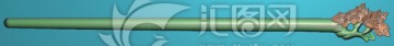 牡丹發(fā)簪木雕圖精雕圖浮雕圖
