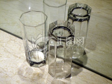 玻璃杯 杯子 八角玻璃杯