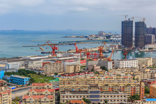 青岛小港鸟瞰