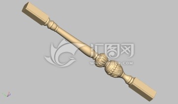 樓梯柱木雕石雕3D雕刻模型