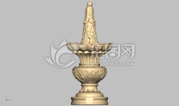 歐式花架中柱3D雕刻模型