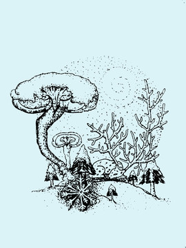 靈芝插畫
