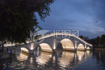 拱桥 夜景 温州南塘