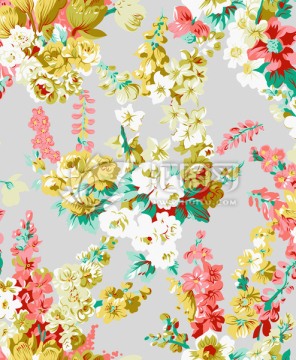 花 花卉 印花 背景 花型