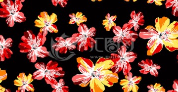 印花 背景 水墨花 花卉 花