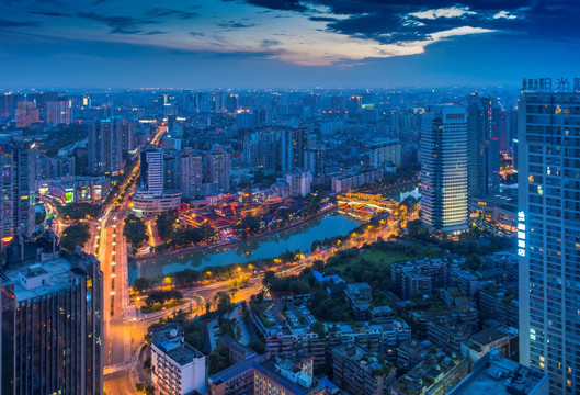 成都九眼桥夜景高清摄影