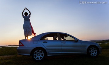 旅游 自驾 看夕阳