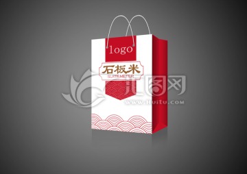 紅色企業(yè)通用手提袋平面設(shè)計圖