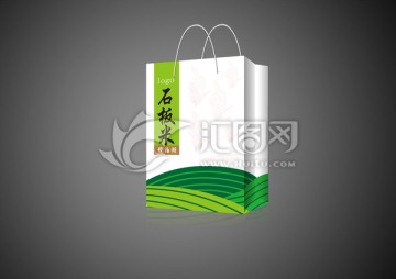 簡潔大氣綠色手提袋平面設計圖