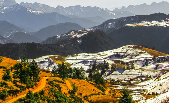 高原雪景