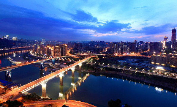 重庆嘉陵江大桥和两江新区观音桥