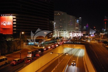 泰国马路街头夜景