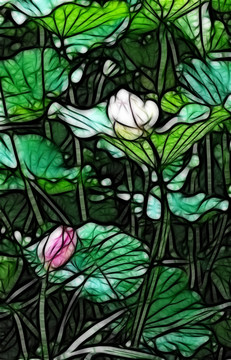 荷花抽象畫(huà)