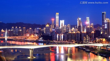 重庆渝中半岛和黄花园嘉陵江大桥