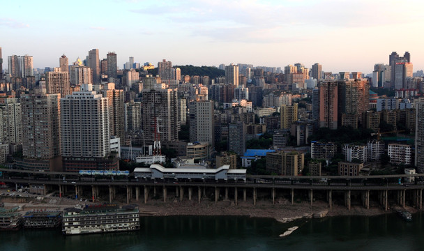 重庆嘉陵江江景 大溪沟和曾家岩