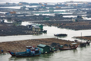 霞浦 海产品养殖 滩涂